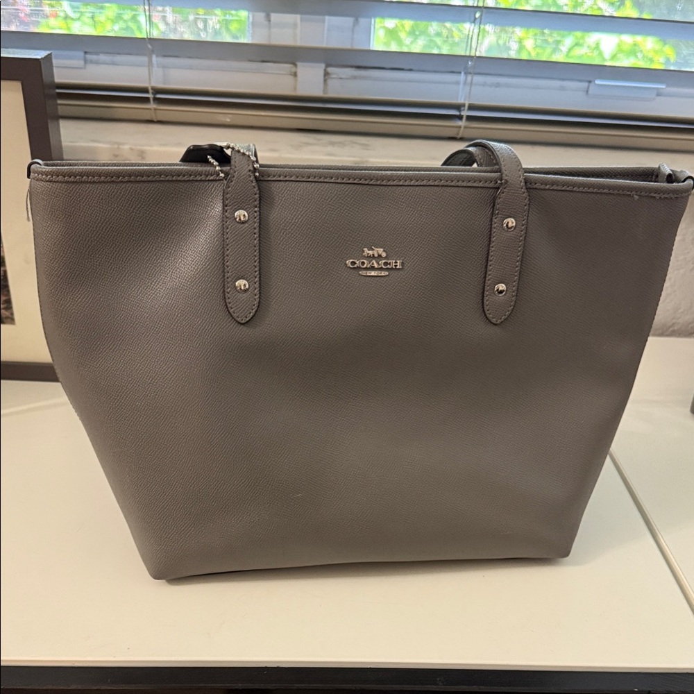 Coach Charcoal Leather Tote